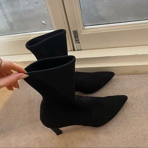 Stuart weitzman black sock boots- size 9